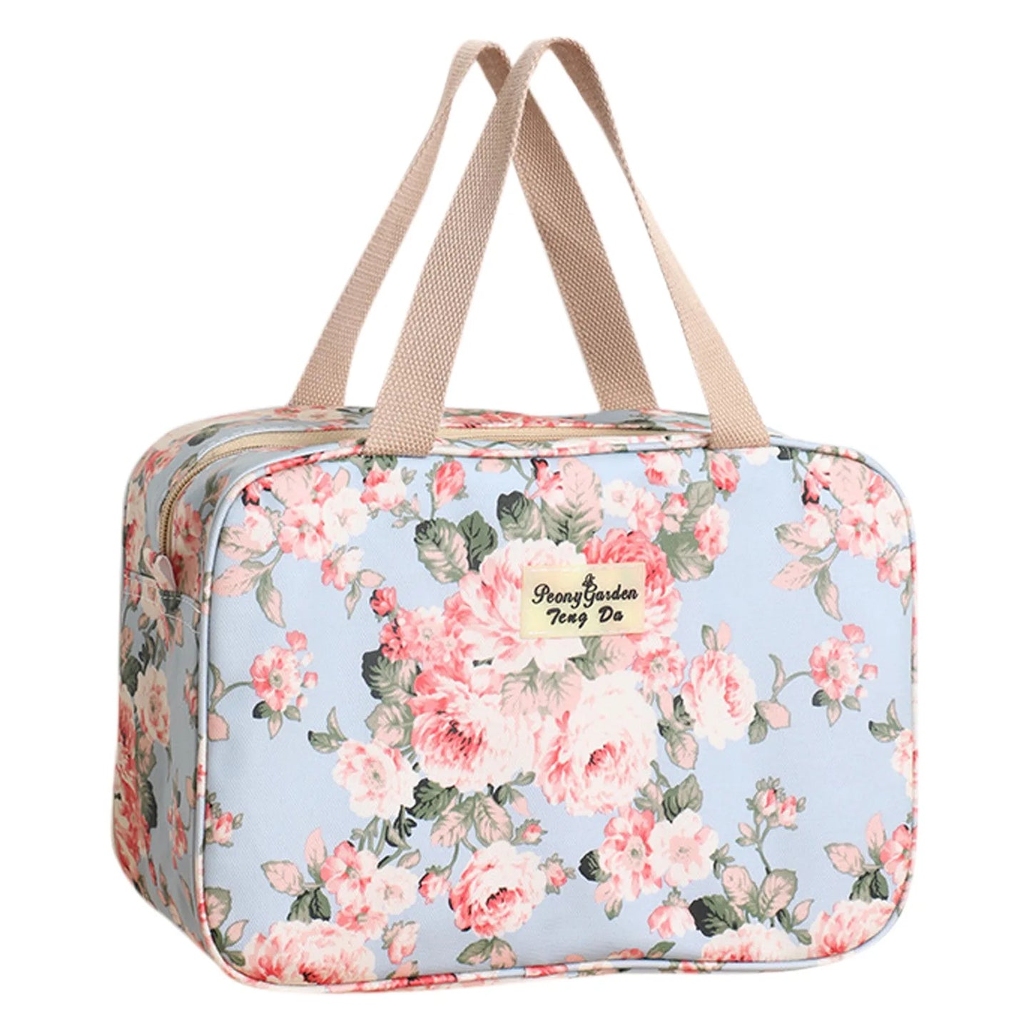 Large Leather Tote Full Size Toiletry Cosmetic Bag
