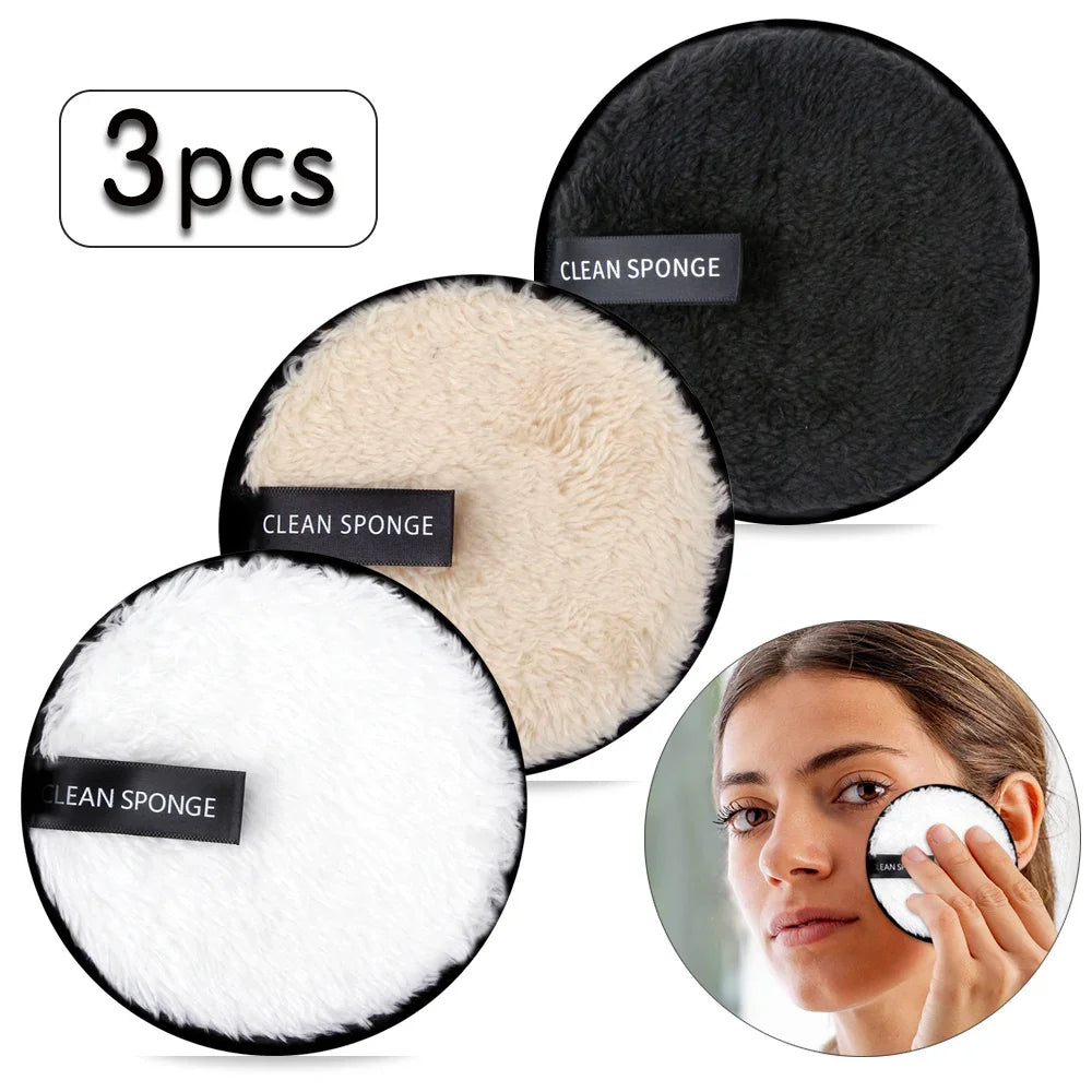3Pcs Reusable Washable Make Up Towel Remover Pads