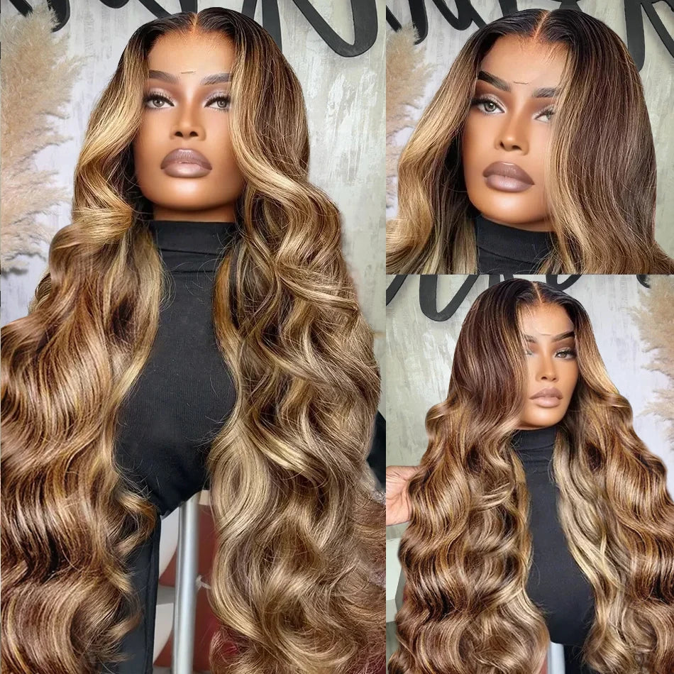 Body Wave Brazilian Remy 4/27 Ombre Lace Front Human Hair Wigs For Women
