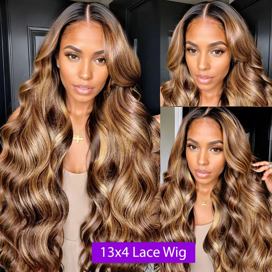 Body Wave Brazilian Remy 4/27 Ombre Lace Front Human Hair Wigs For Women
