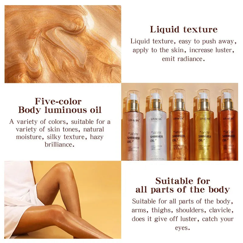 Body Shimmer Face Brighten Illuminator Makeup Oil