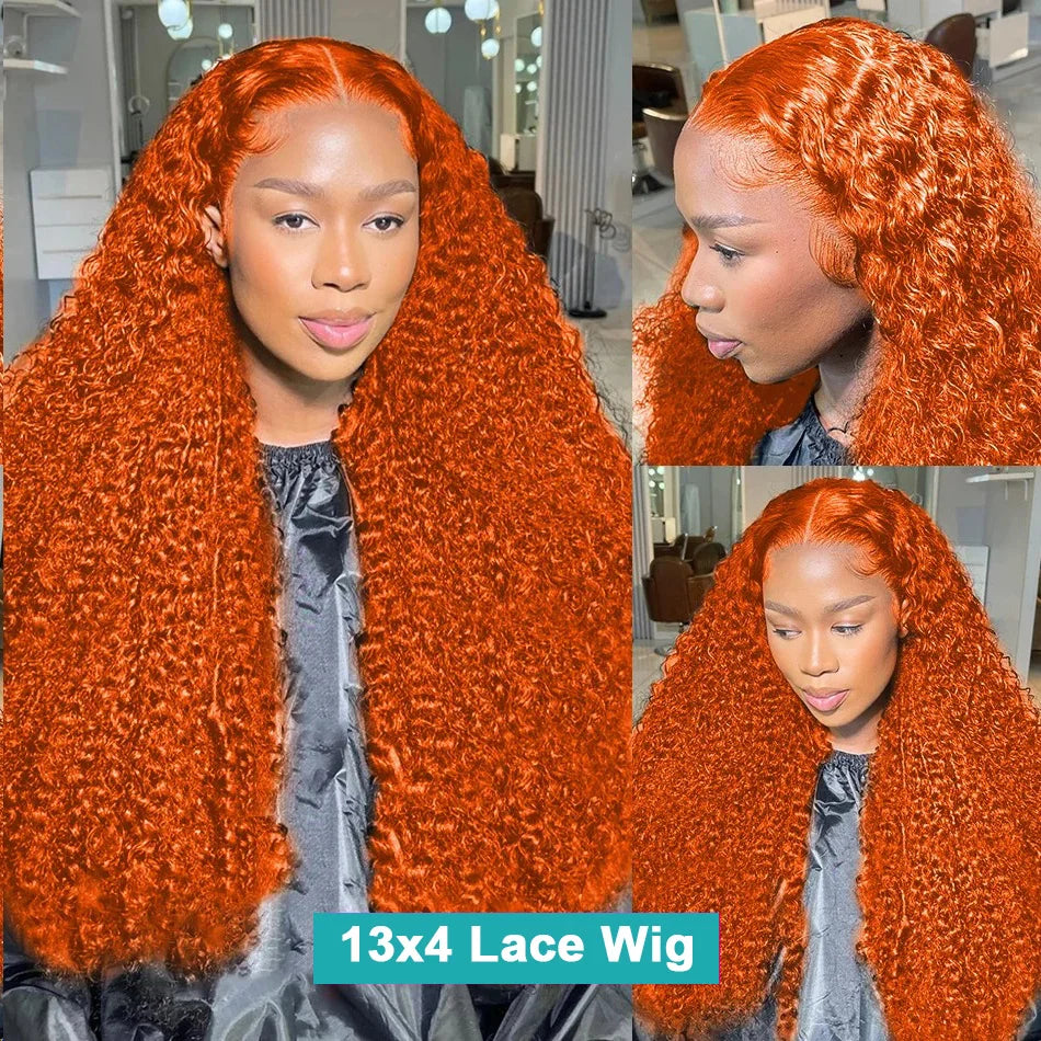 Ginger Orange HD Lace Frontal Curly Wig
