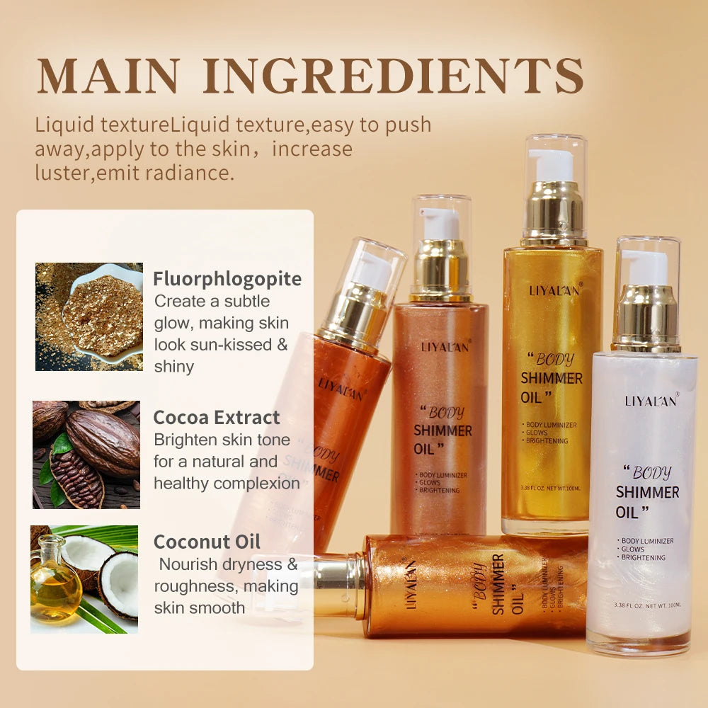 Body Shimmer Face Brighten Illuminator Makeup Oil